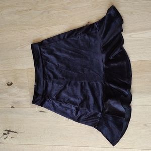 H&M black velvet ruffle skirt